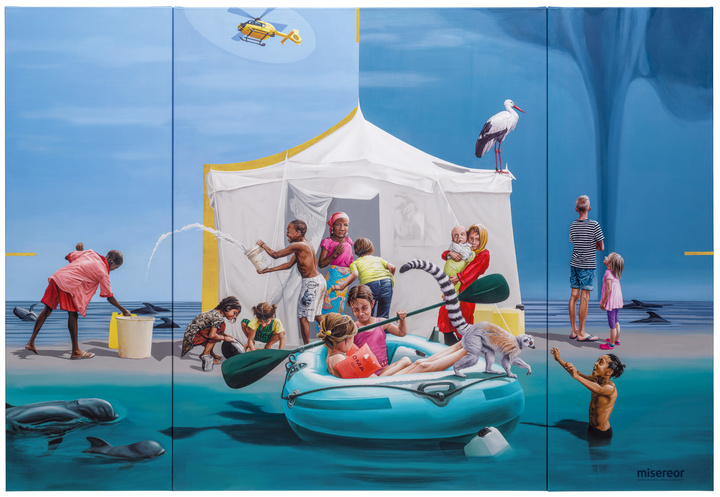 Das Misereor-Hungertuch 2025 "Gemeinsam träumen -Liebe sei Tat" von Konstanze Trommer (c) Misereor